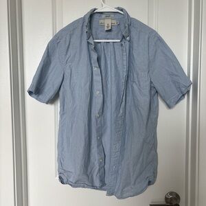 H&M Label of Graded Goods Blue&White  Striped Short Sleeve Button Up Shirt SizeS
